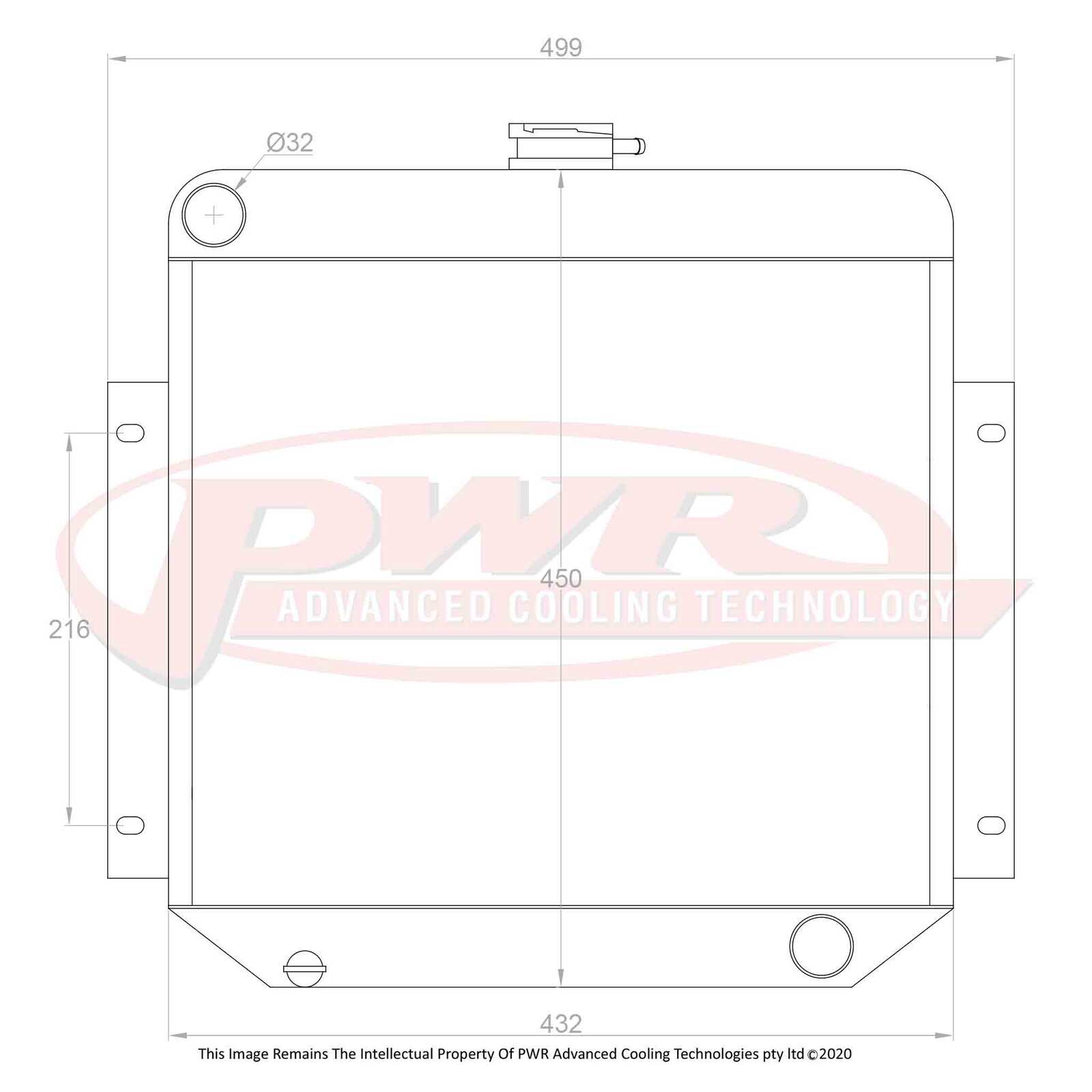 PWR 55mm Radiator - Ford Cortina MK1 62-66