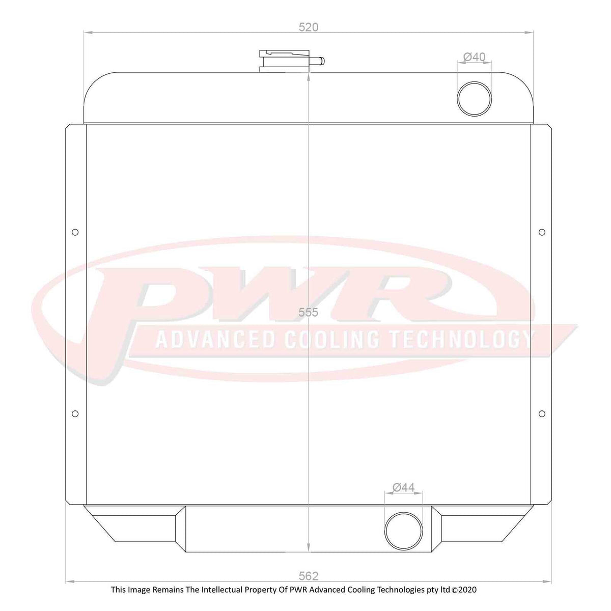 PWR 55mm Radiator - Ford Falcon XT Windsor V8 68-69