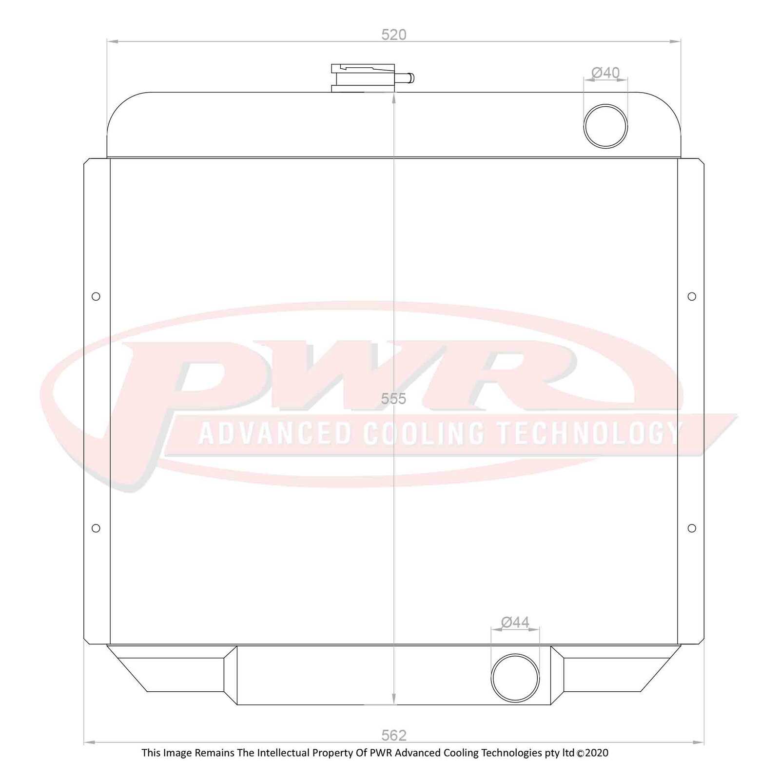 PWR 55mm Radiator - Ford Falcon XT Windsor V8 68-69