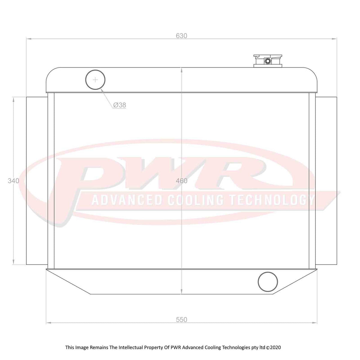 PWR 55mm Radiator - Holden HR V8 66-68