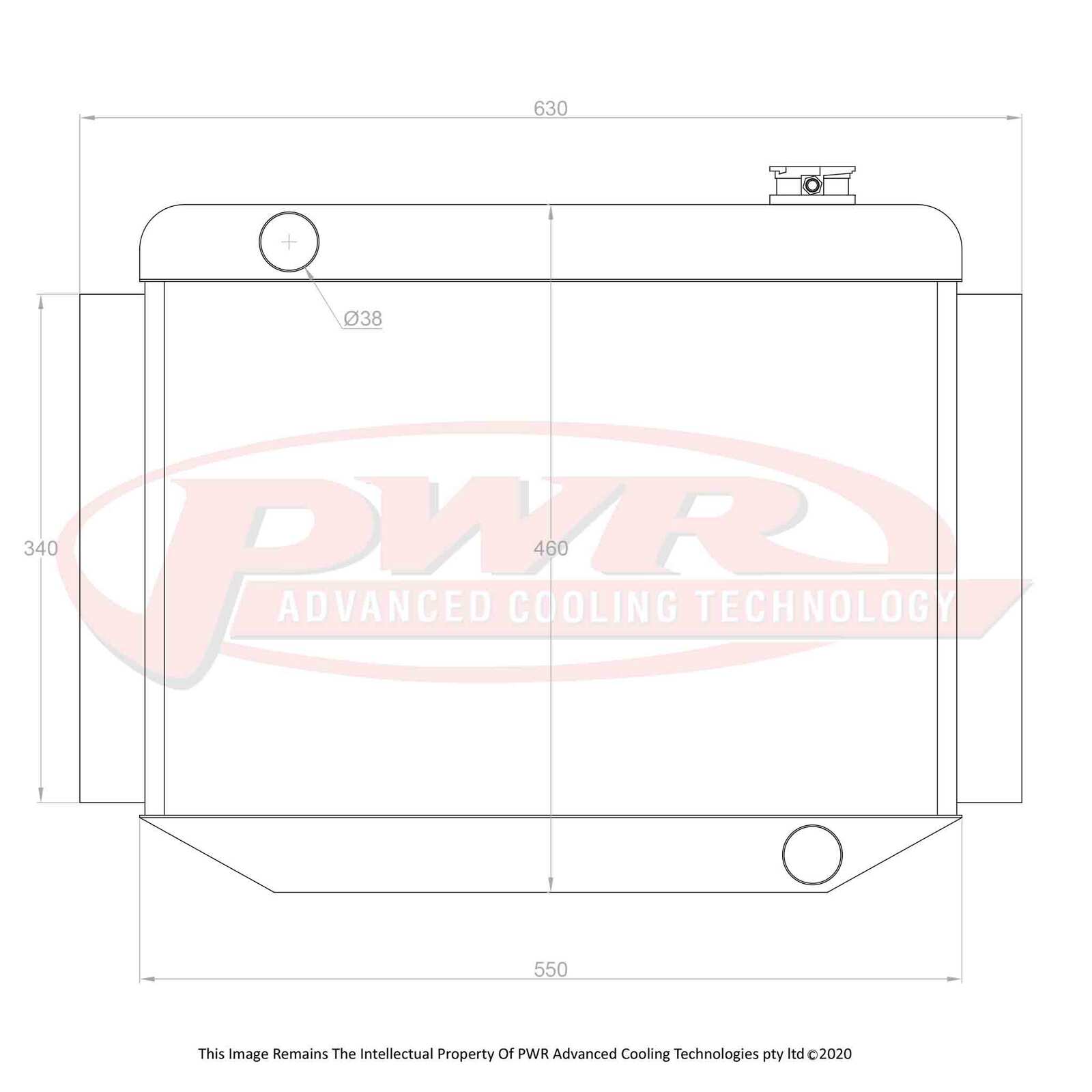 PWR 55mm Radiator - Holden HR V8 66-68