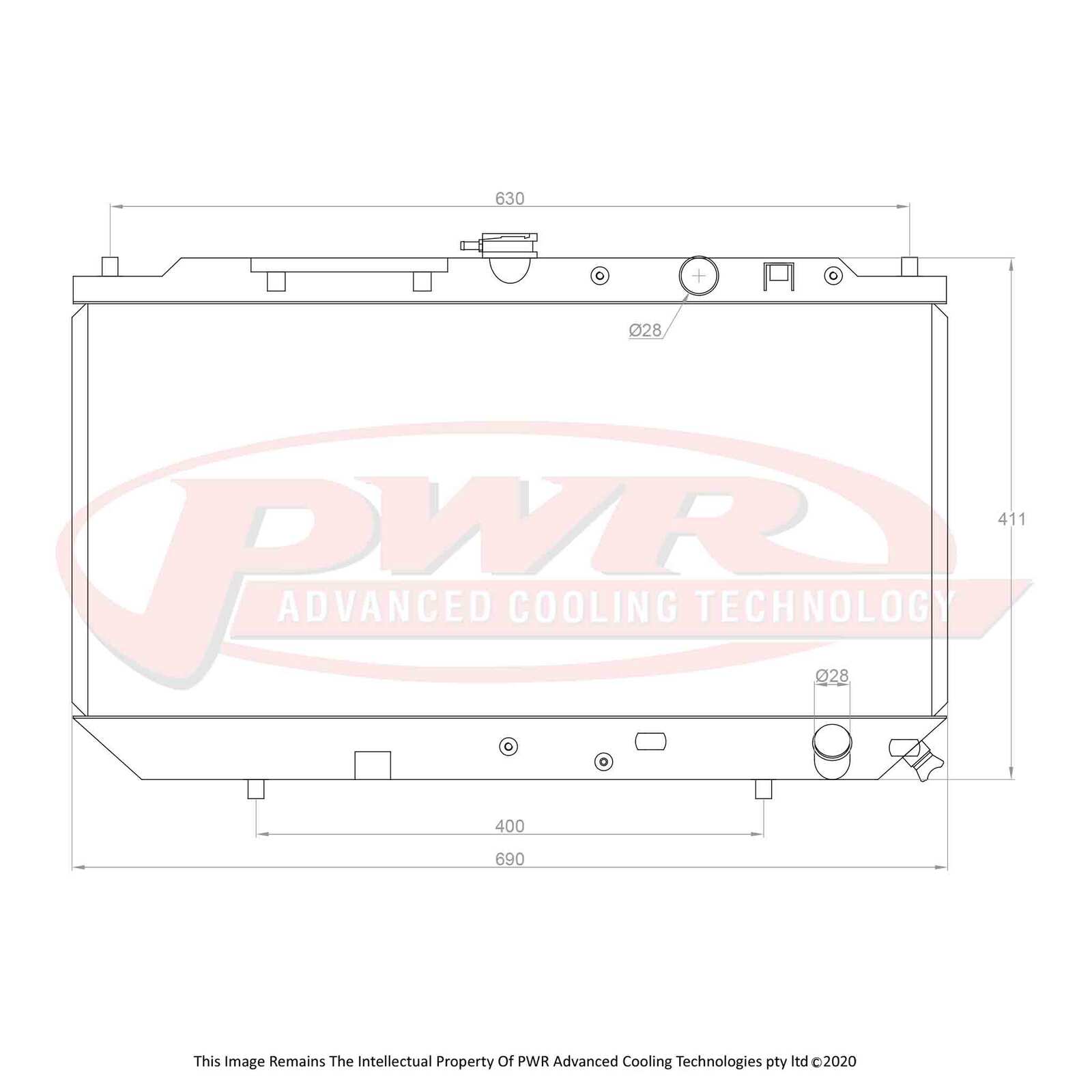 PWR 42mm Radiator - Honda Civic EC-EE D15B4 88-91