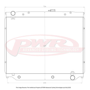PWR 55mm Radiator - 510mm Tall Core - Toyota Landcruiser 100/105 Series 98-07