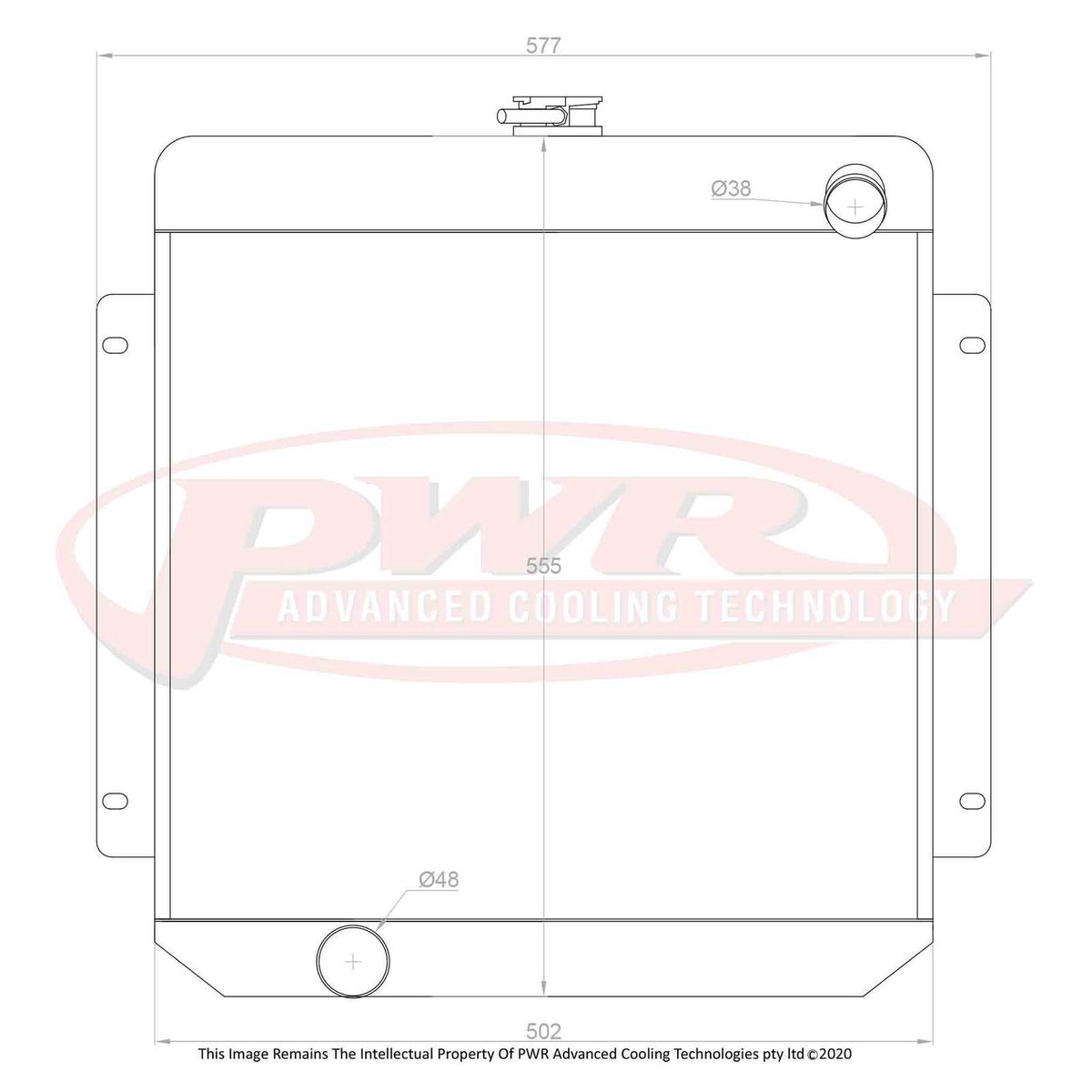 PWR 55mm Radiator - Ford Falcon XW-XY 6cyl 69-70