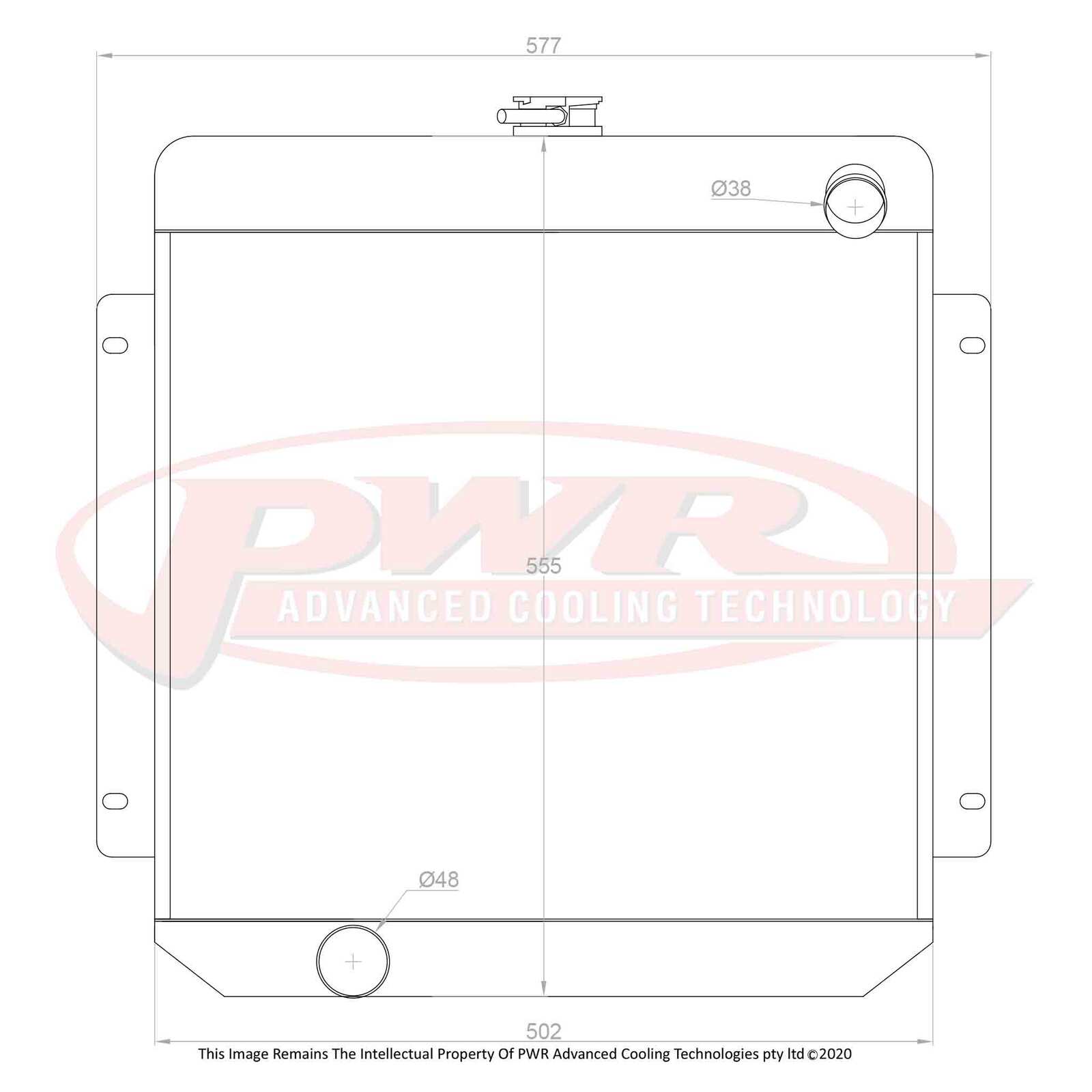 PWR 55mm Radiator - Ford Falcon XW-XY 6cyl 69-70