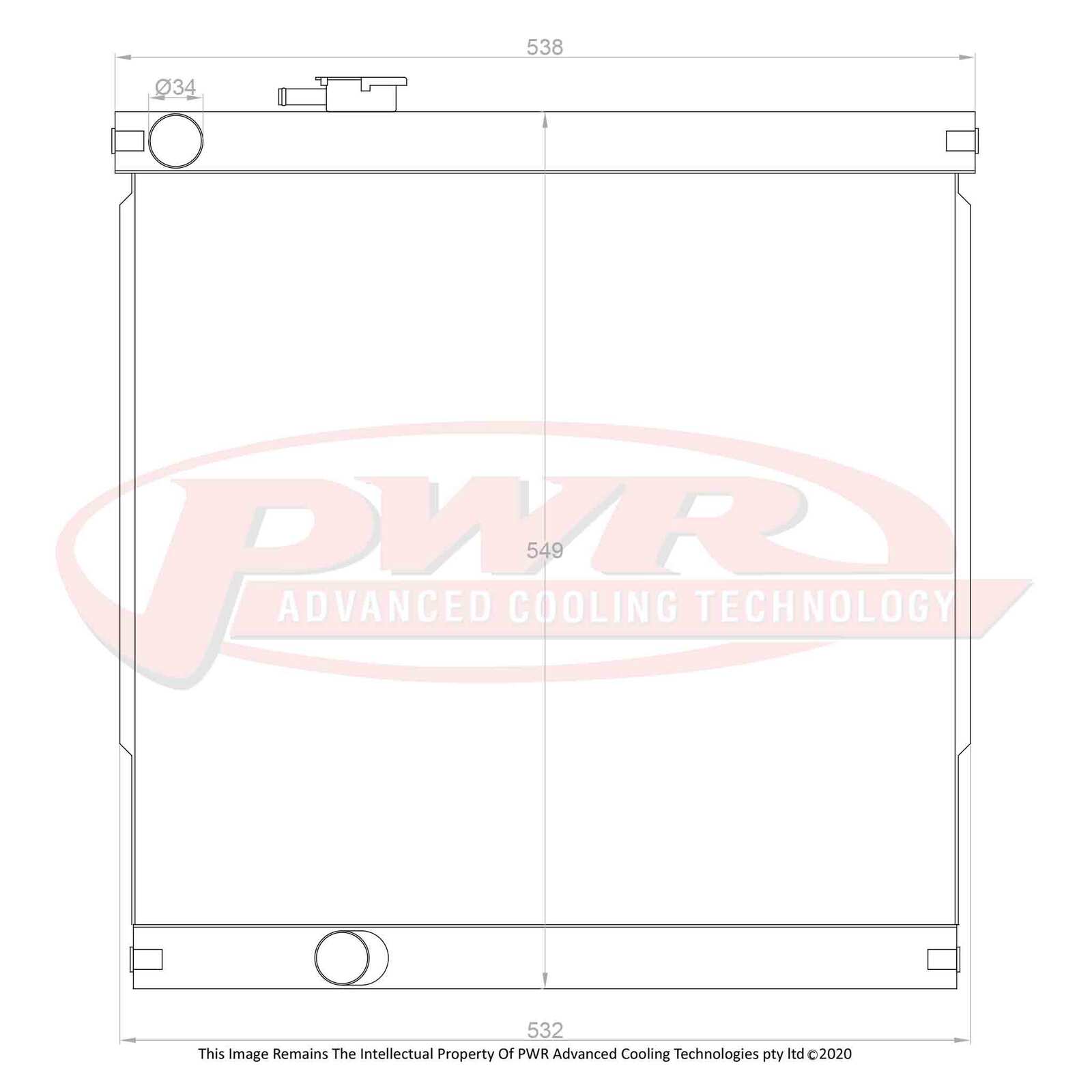 PWR 55mm Radiator - Toyota Hilux LN167 Diesel 1988