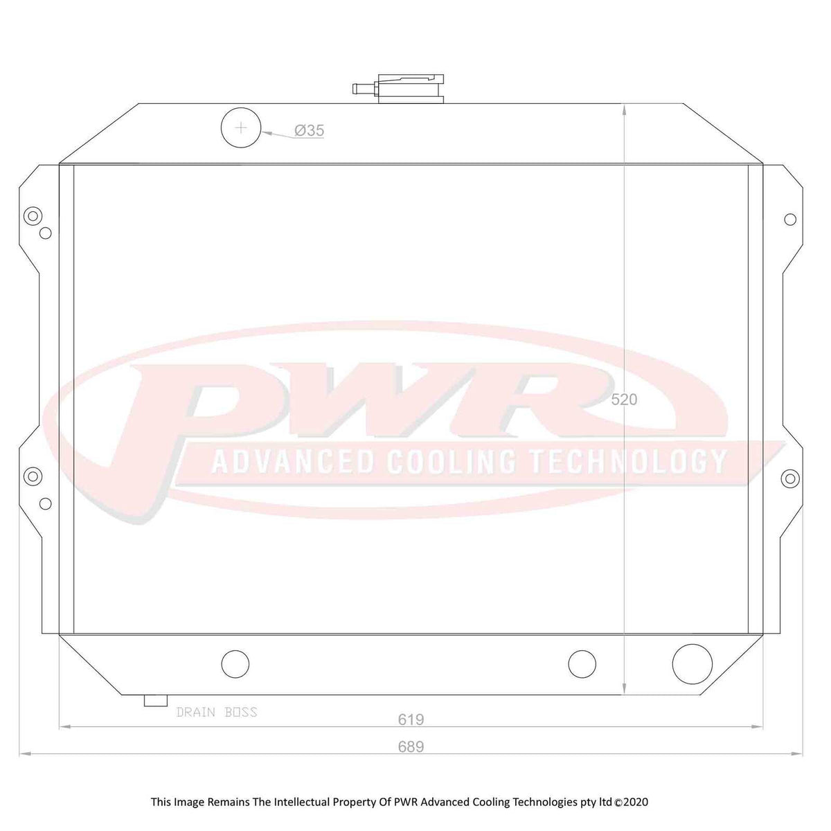 PWR 55mm Radiator - Nissan 260Z 2.6L 74-78