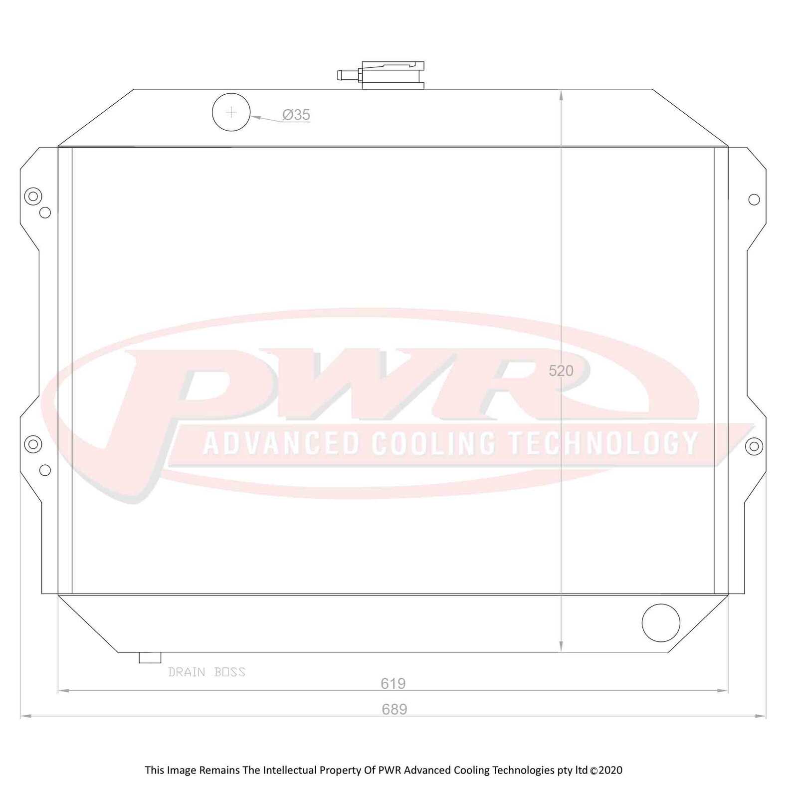PWR 55mm Radiator - Nissan 260Z 2.6L 74-78
