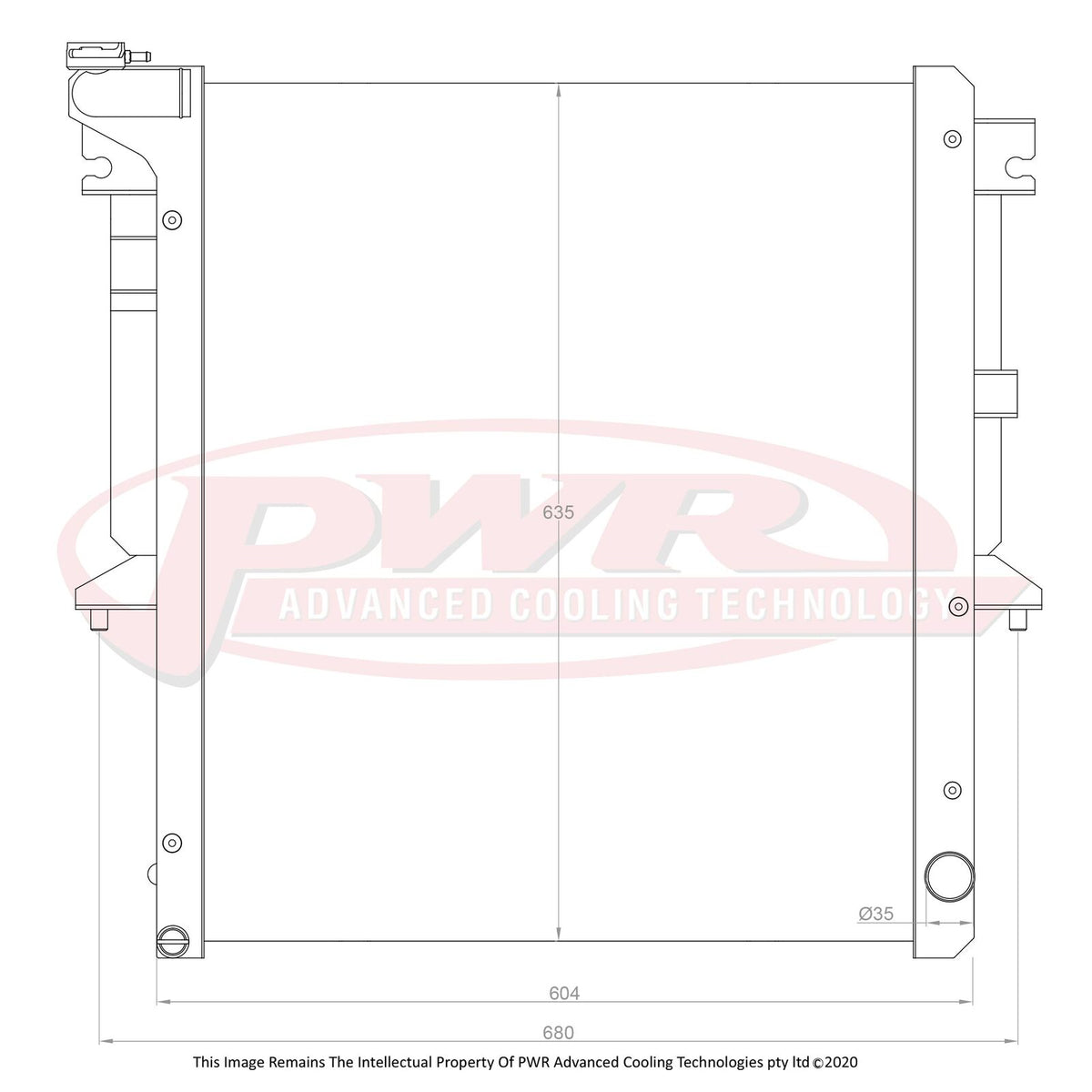 PWR 42mm Closemesh Radiator - Straight Lower Outlet - Mitsubishi Triton ML-MN 2.5L/3.5L Diesel 08-15