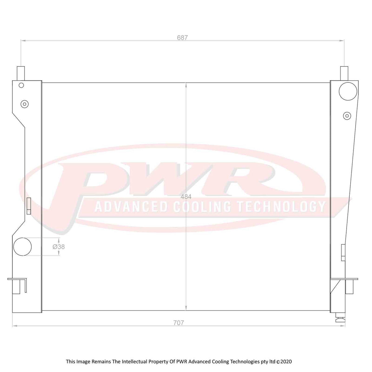 PWR 42mm Radiator - Ford Mustang 4.6L V8 05-09