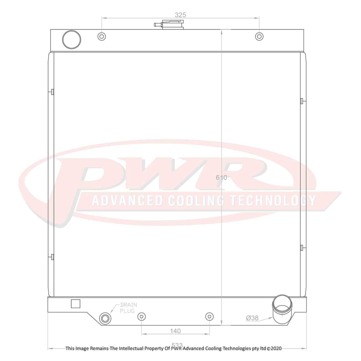 PWR 55mm Radiator - Toyota Landcruiser HZJ 70/75 Series Diesel 84-99