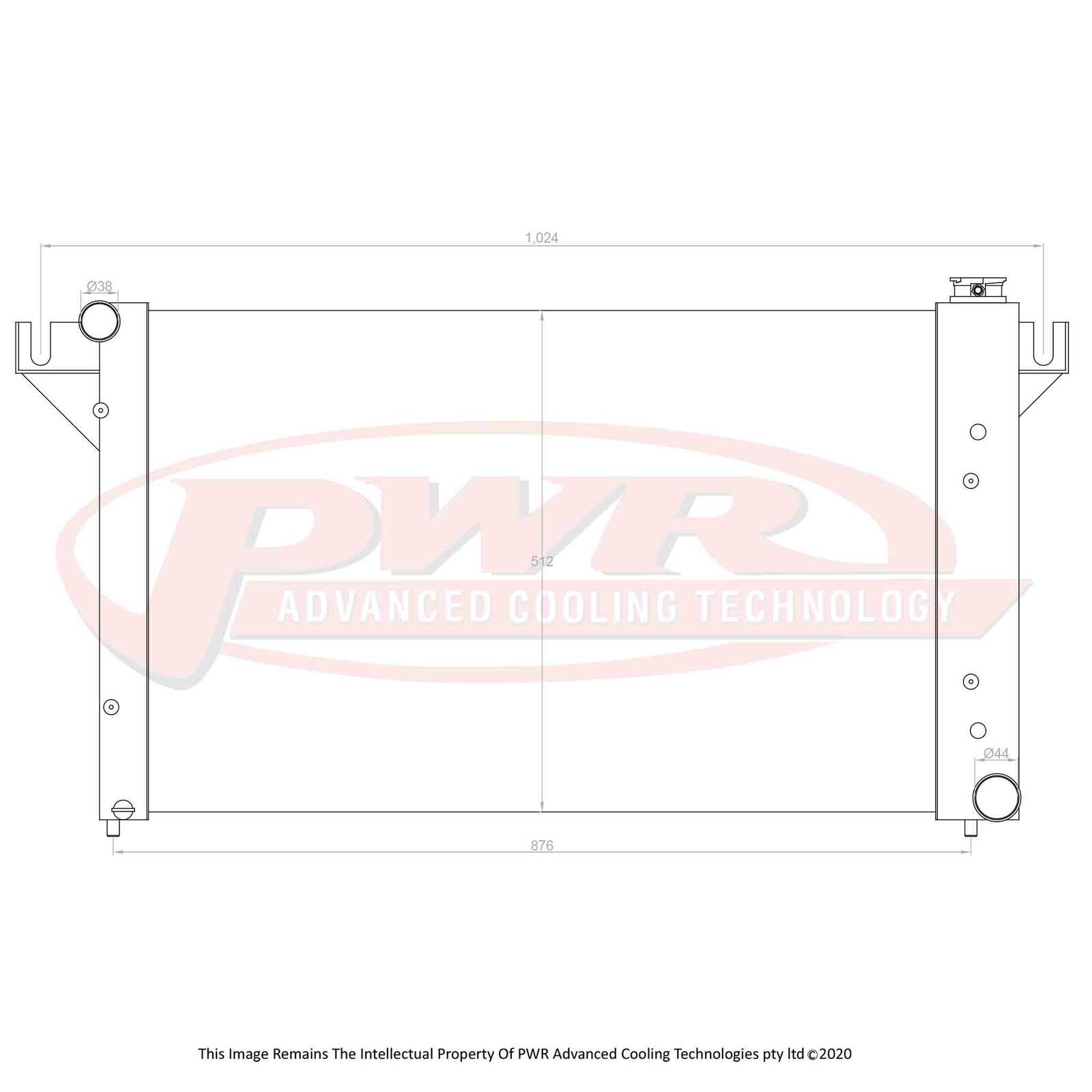 PWR 55mm Radiator - Dodge Ram 1500/2500/3500 Magnum V6/V8 94-01