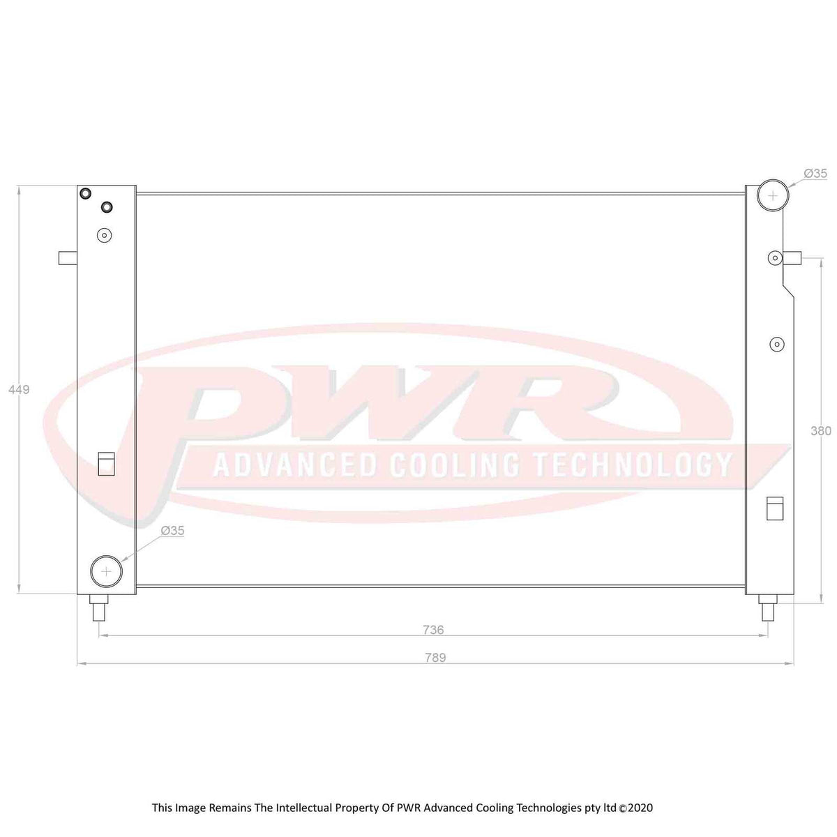 PWR 55mm Radiator - Holden Monaro V2 CV8 LS2 V8 01-02