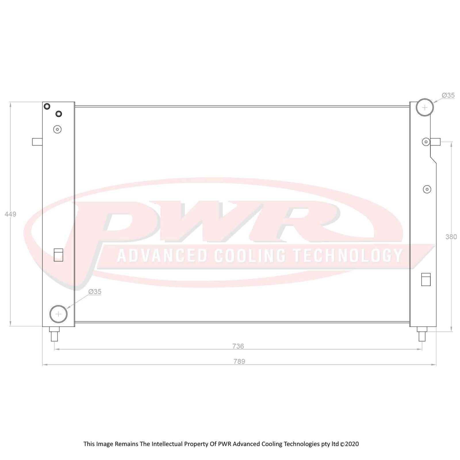 PWR 55mm Radiator - Holden Monaro V2 CV8 LS2 V8 01-02