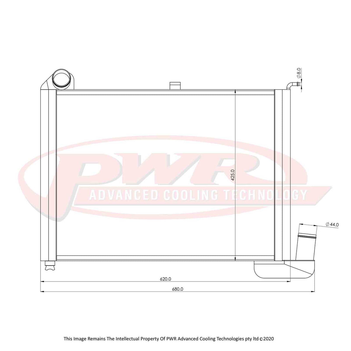 PWR 68mm Radiator - Chevrolet Corvette Stingray C2 V8 62-67