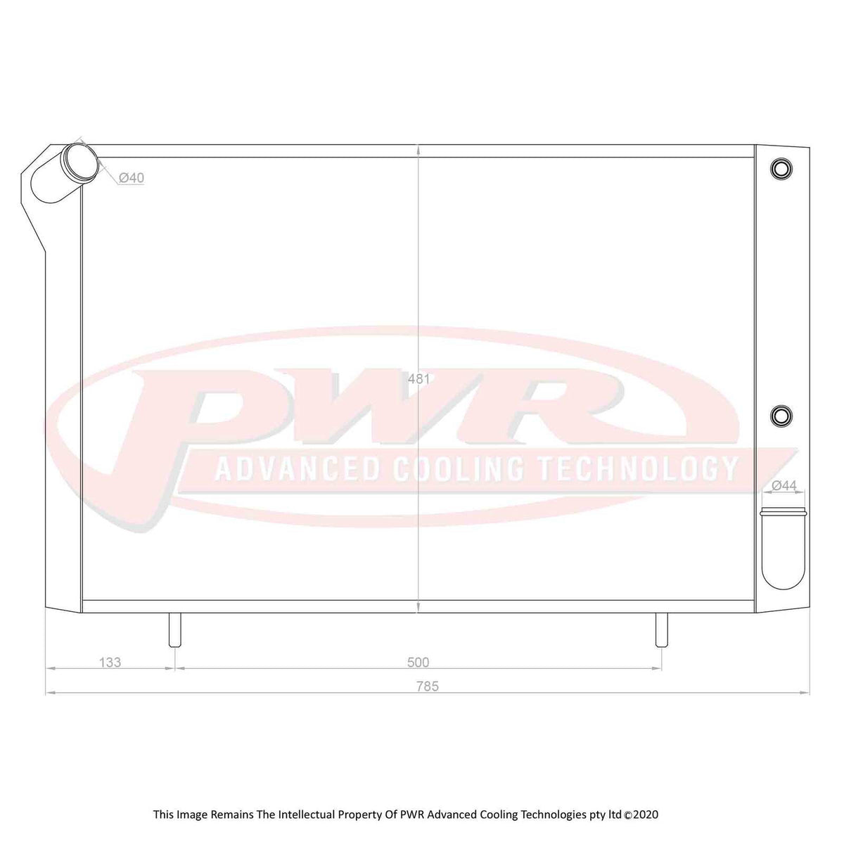 PWR 55mm Radiator - Chevrolet Corvette Stingray C3 V8 68-82
