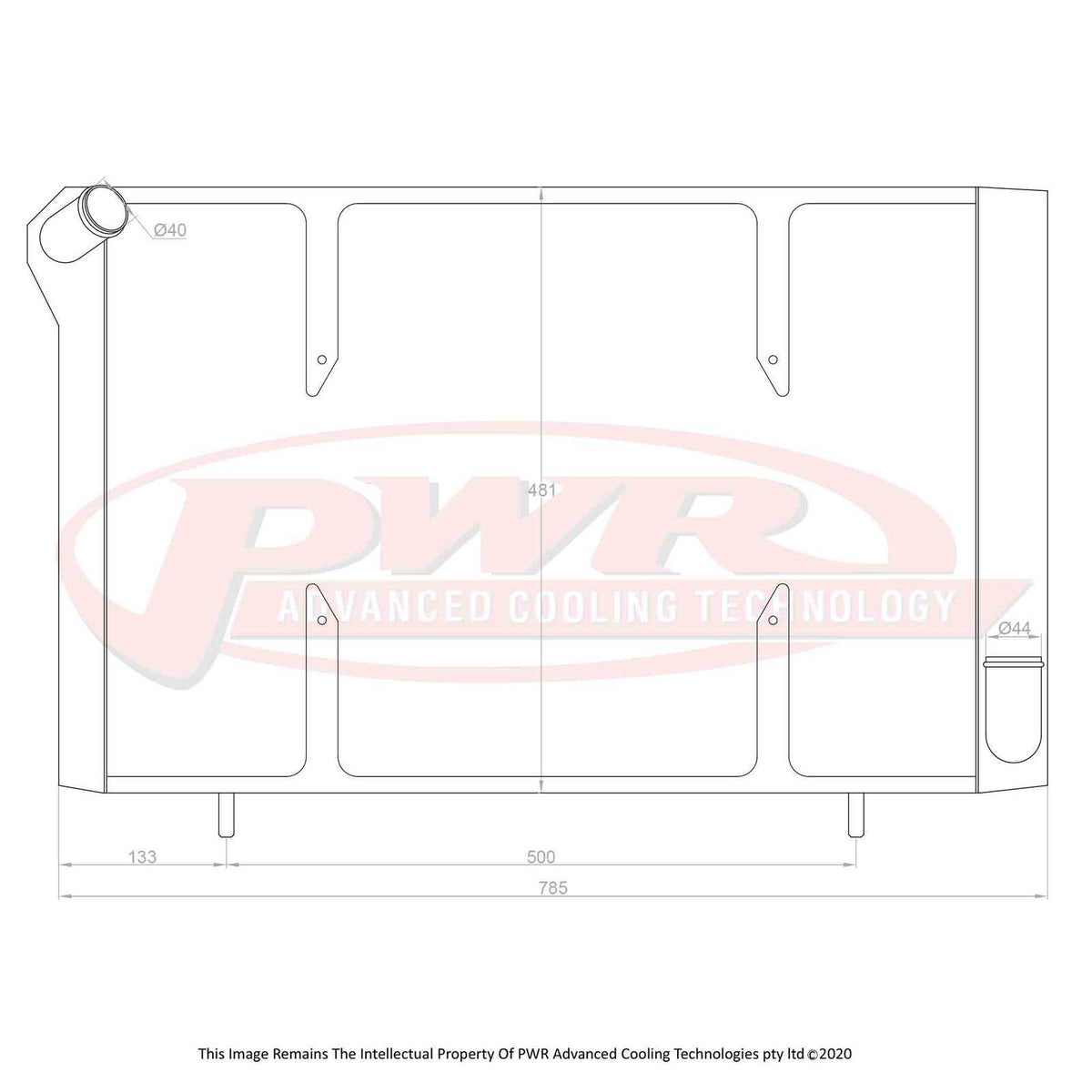 PWR 55mm Radiator - Chevrolet Corvette Stingray C3 V8 68-82