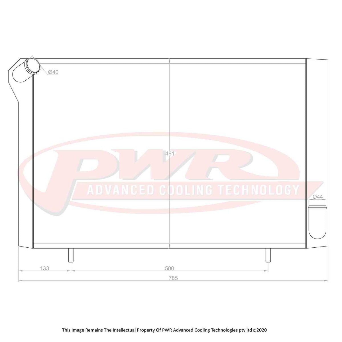 PWR 55mm Radiator - Chevrolet Corvette Stingray C3 V8 68-82