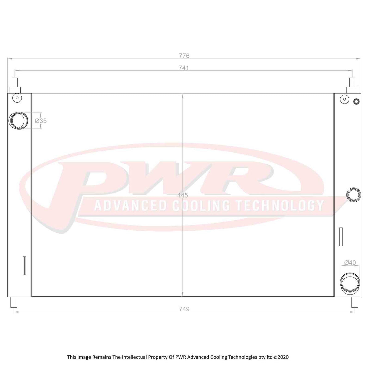 PWR 55mm Radiator - Ford Falcon AU 98-02