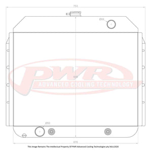 PWR 55mm Radiator - Ford F100 V8 52-56