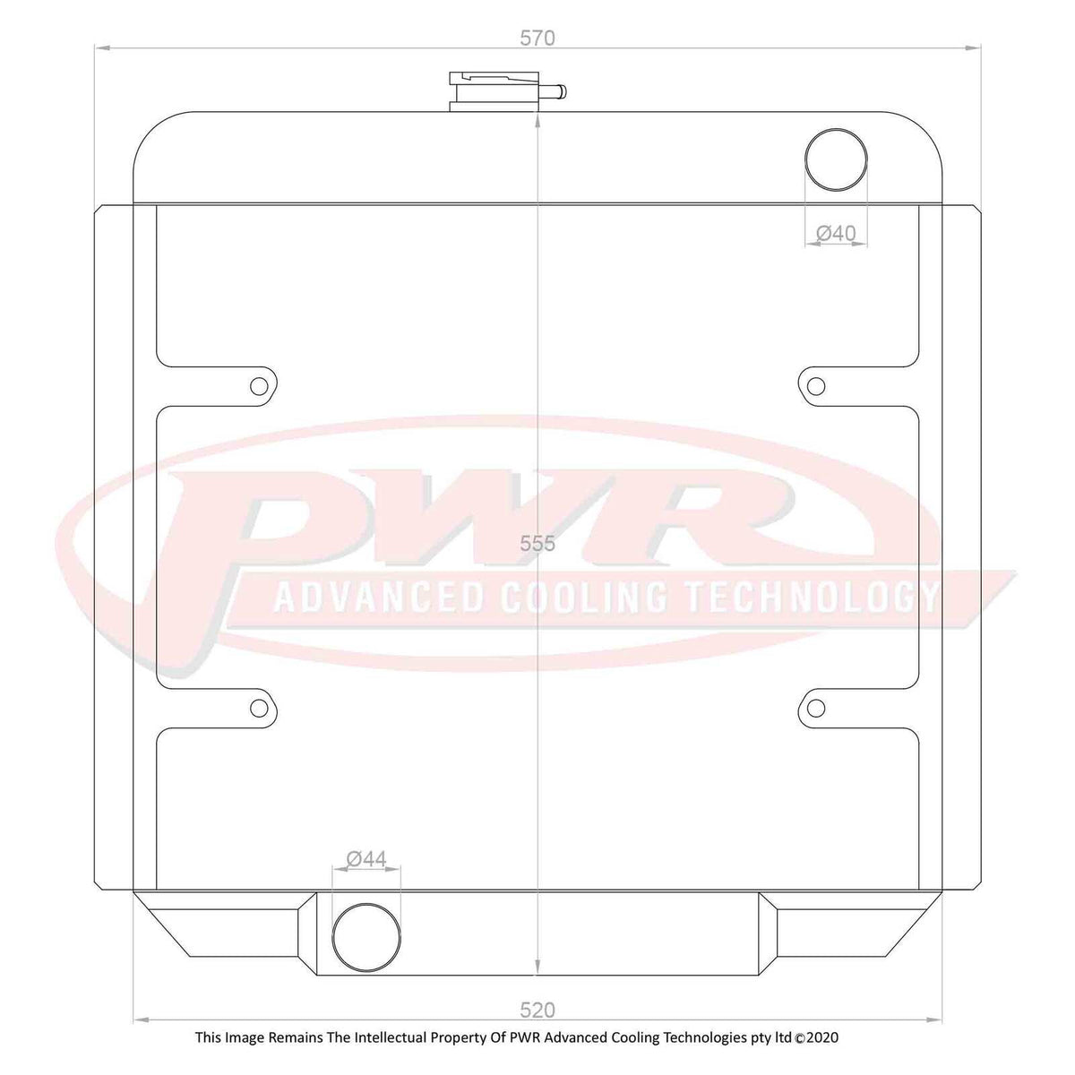 PWR 55mm Radiator - Ford Falcon XT Cleveland V8 68-69