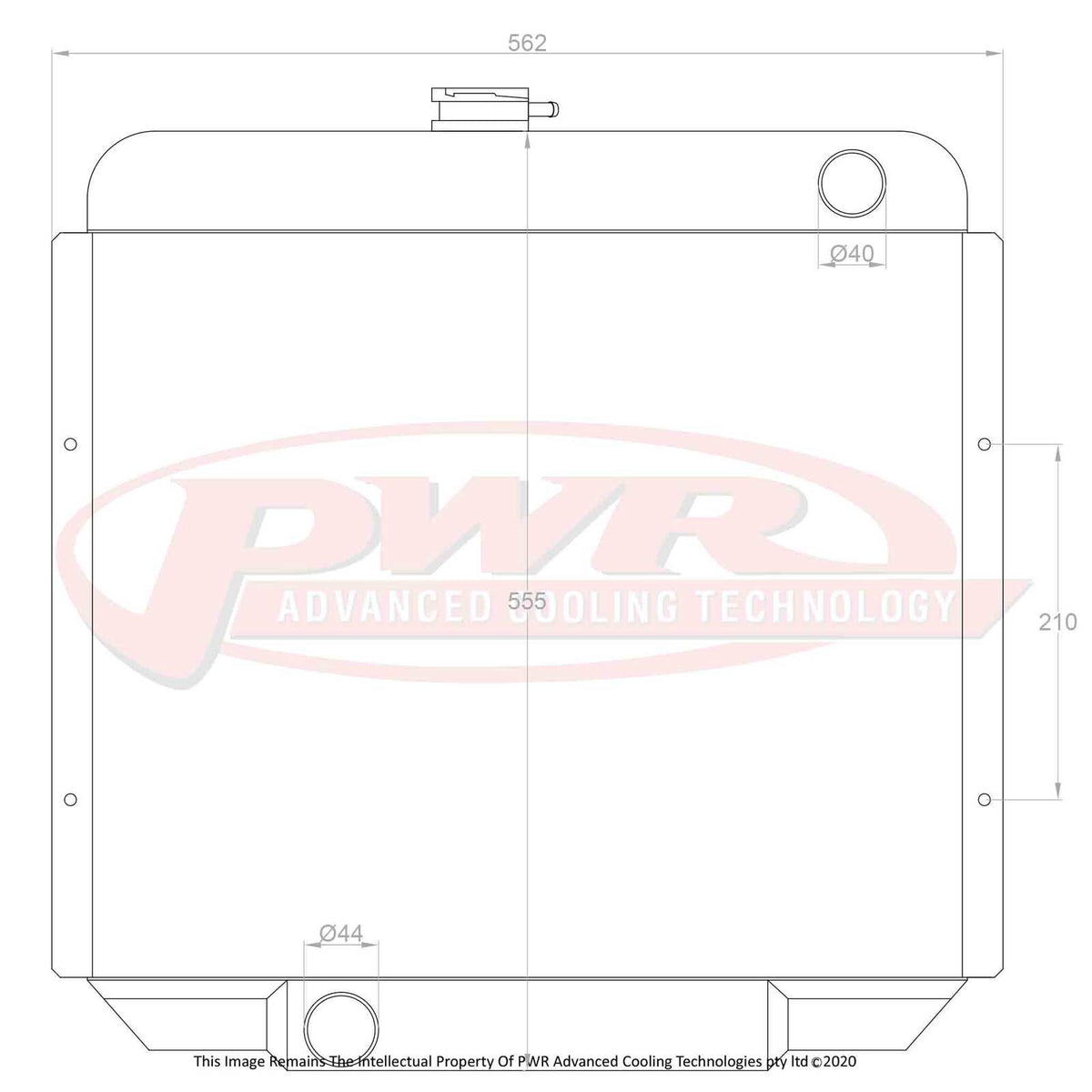 PWR 55mm Radiator - Ford Falcon XT Cleveland V8 68-69