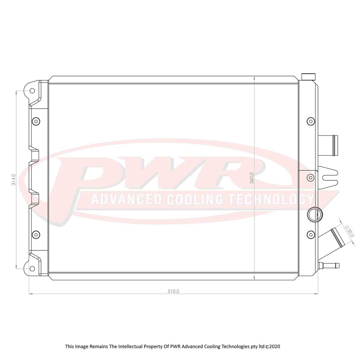 PWR 42mm Radiator - Ferrari 360 Tipo F131 V8 99-04