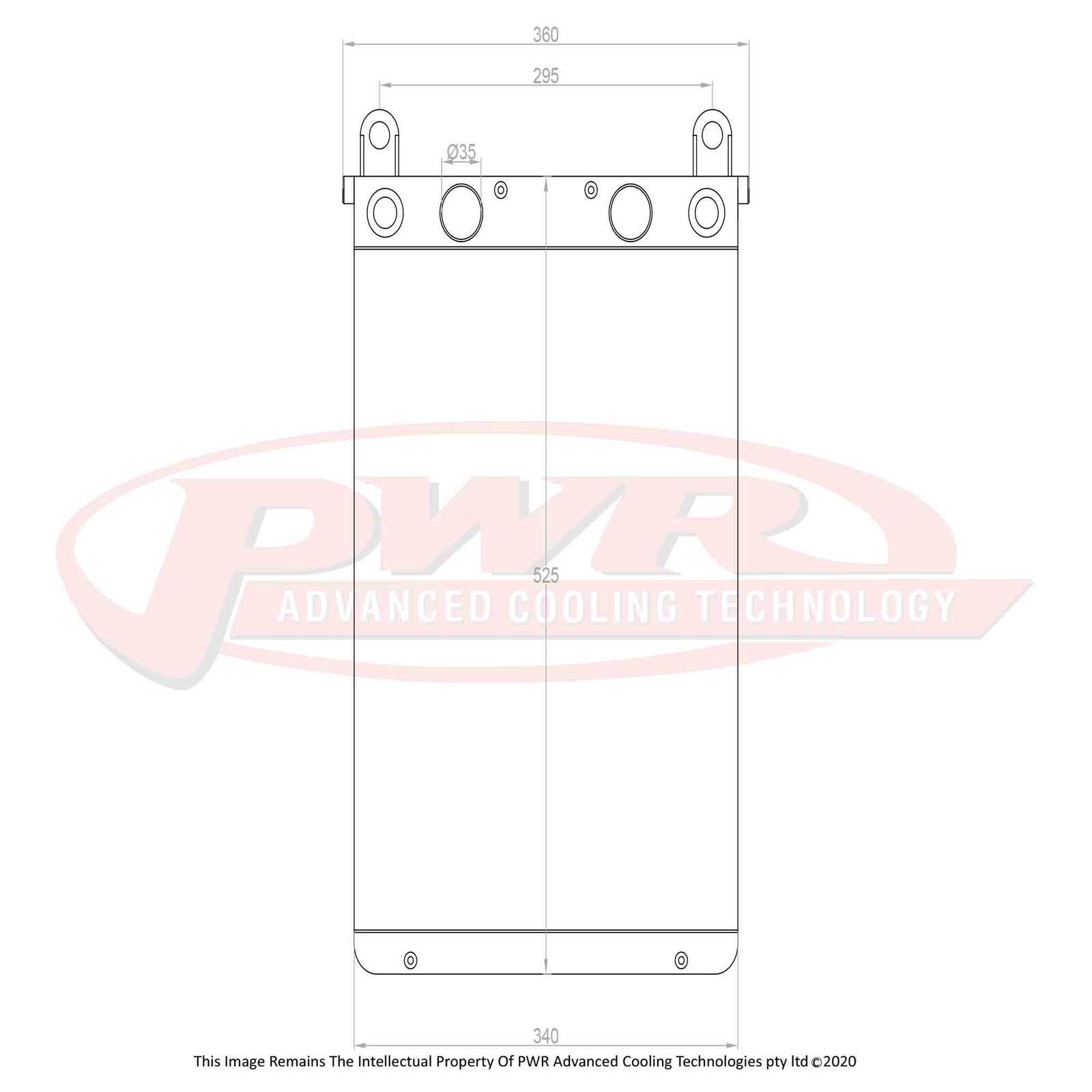 PWR 55mm Radiator - Lamborghini Diablo V12 1996