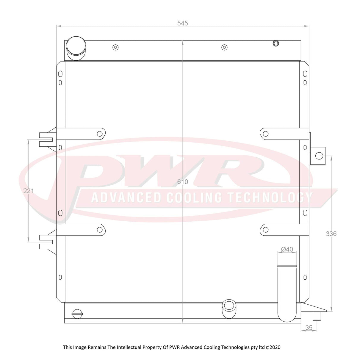 PWR 42mm Radiator - Ferrari 456GT V12 92-97 w/ 16" SPAL Fan Mounts