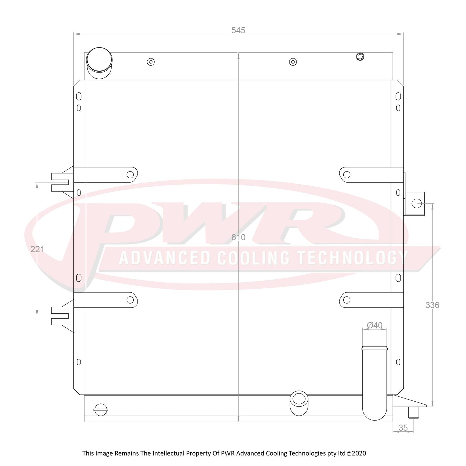 PWR 42mm Radiator - Ferrari 456GT V12 92-97 w/ 16" SPAL Fan Mounts