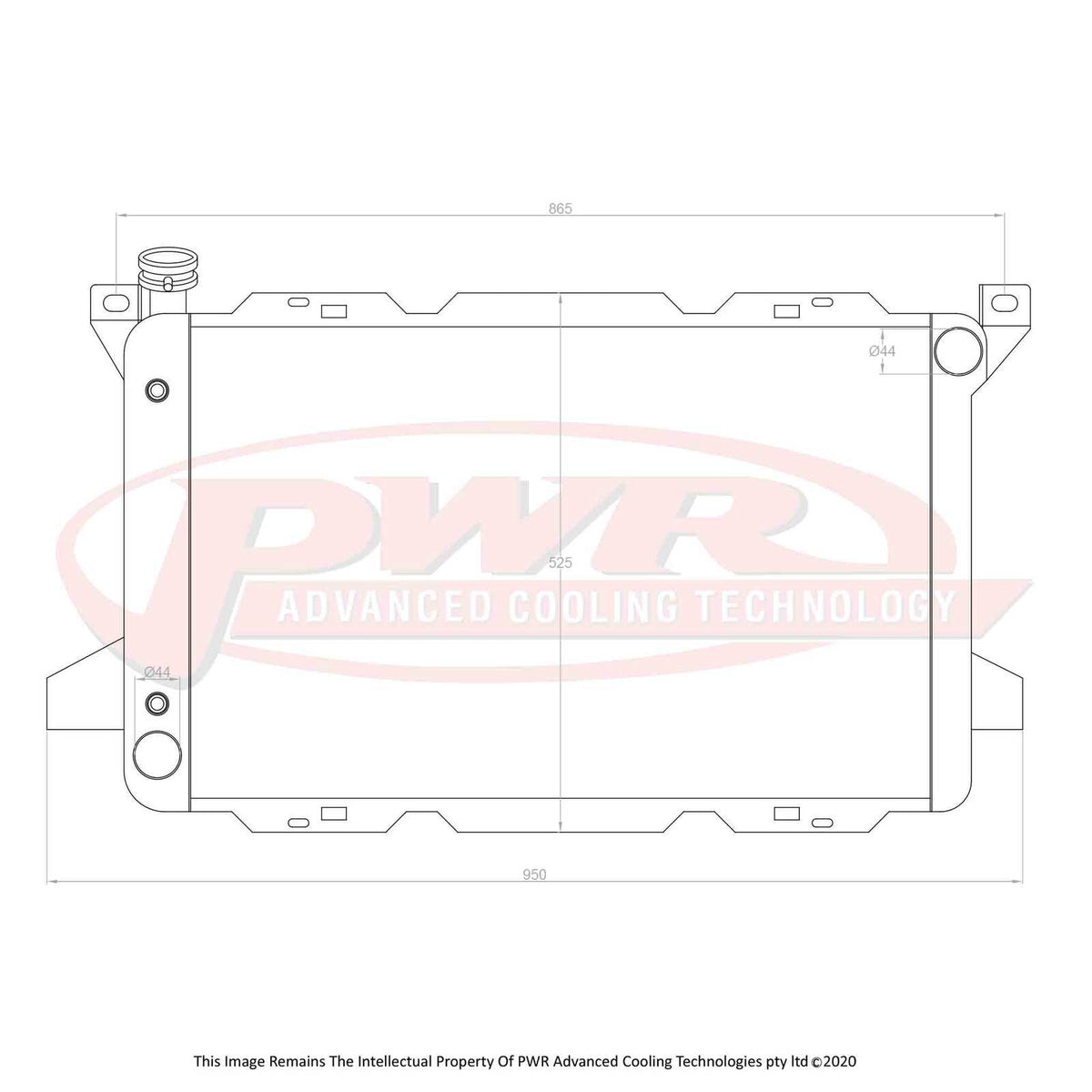 PWR 55mm Radiator - Ford F250 Cleveland V8 Auto 1985