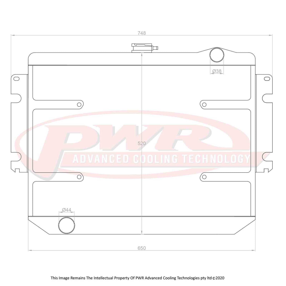 PWR 55mm Radiator - Chrysler Valiant CL 6cyl 77-79 w/ 16" SPAL Fan Mounts