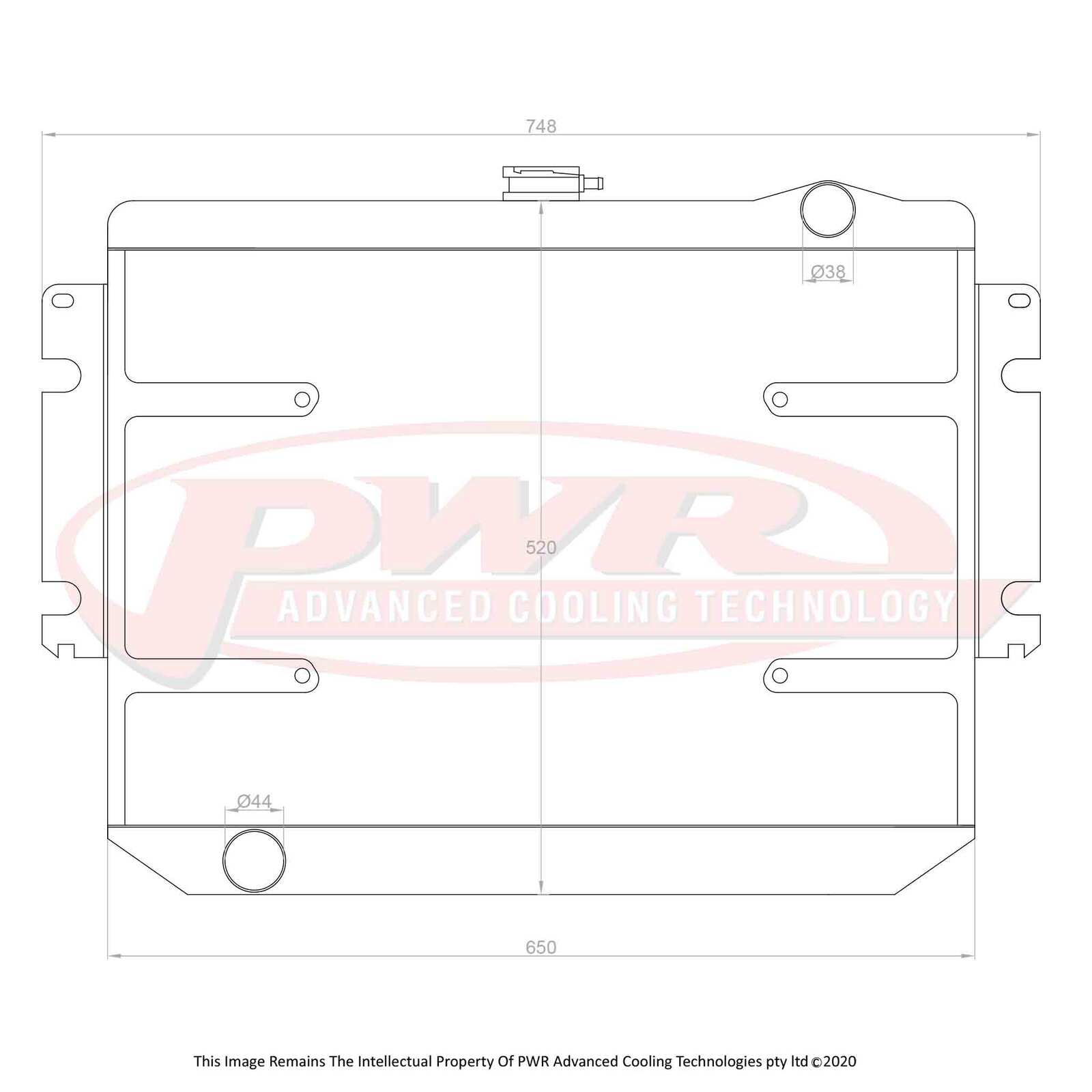 PWR 55mm Radiator - Chrysler Valiant CL 6cyl 77-79 w/ 16" SPAL Fan Mounts