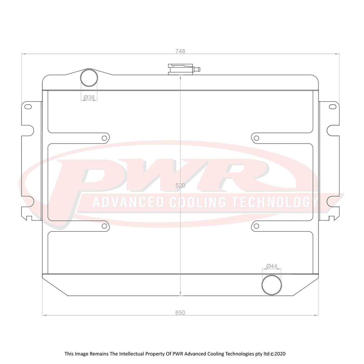 PWR 55mm Radiator - Chrysler Valiant CL V8 77-79