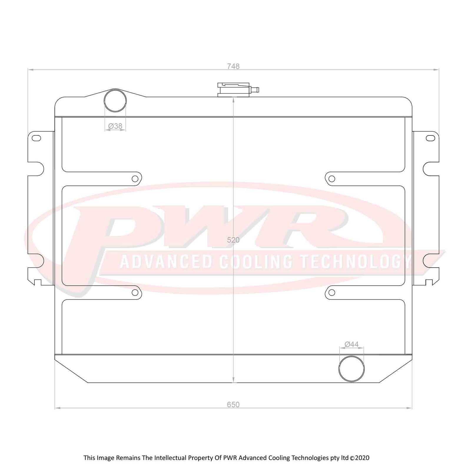 PWR 55mm Radiator - Chrysler Valiant CL V8 77-79