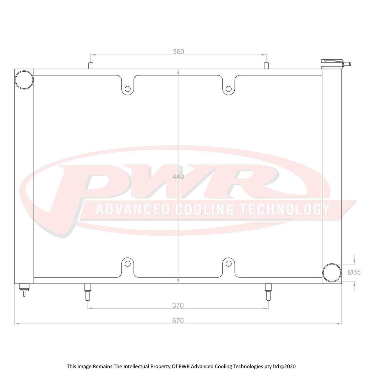 PWR 55mm Crossflow Radiator - Nissan Silvia 180SX S13 SR20/DET 90-94 w/ 16" SPAL Fan Mounts
