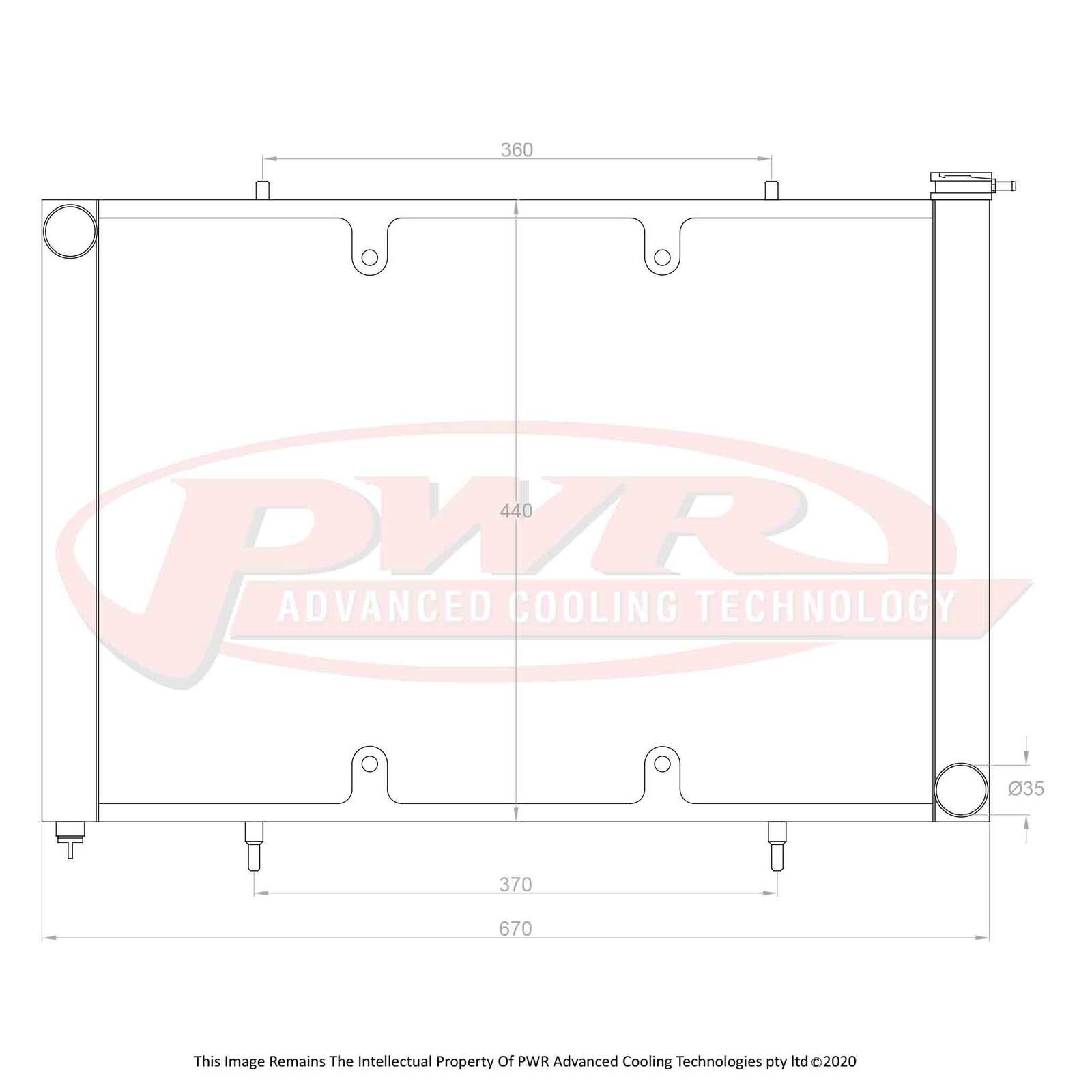 PWR 55mm Crossflow Radiator - Nissan Silvia 180SX S13 SR20/DET 90-94 w/ 16" SPAL Fan Mounts
