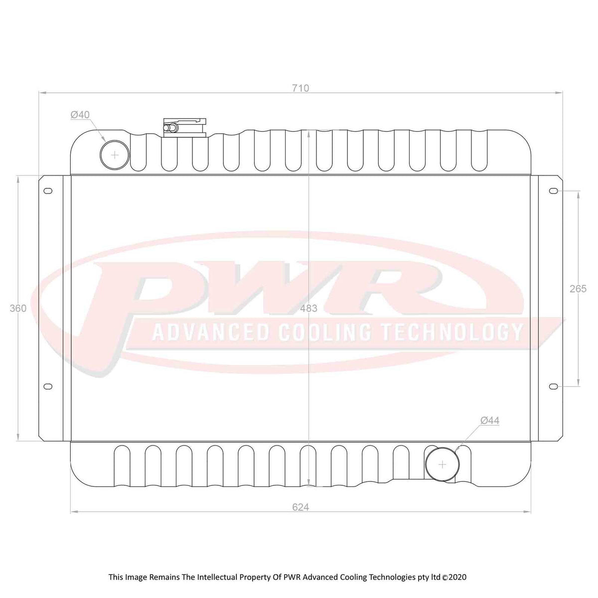 PWR 55mm Radiator - Holden Torana LH-LX Chev V8 74-78