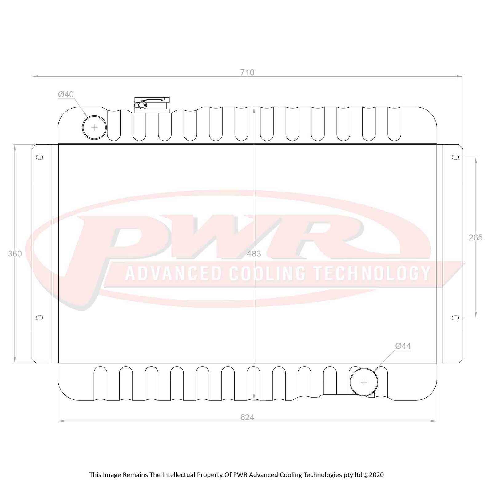 PWR 55mm Radiator - Holden Torana LH-LX Chev V8 74-78