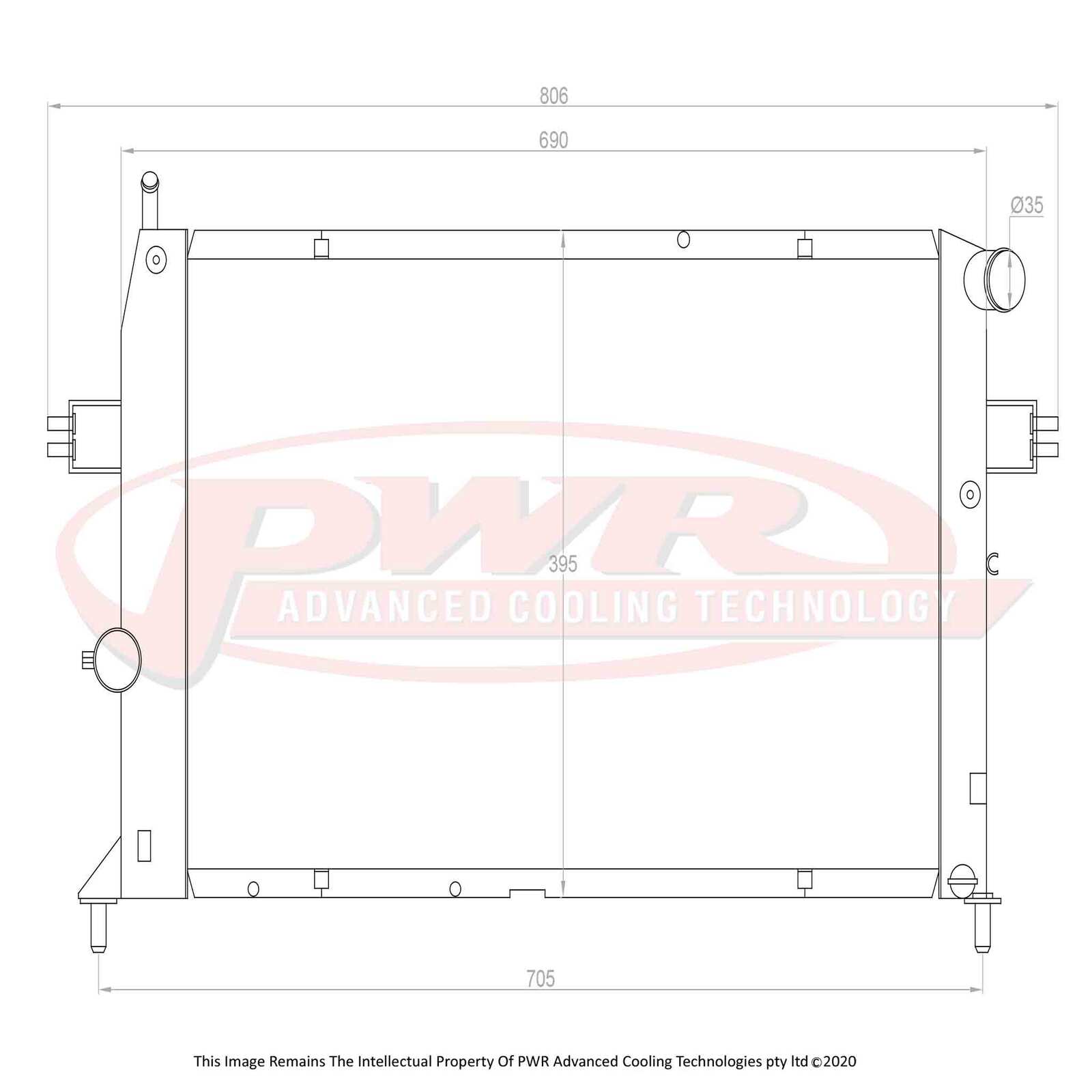 PWR 42mm Radiator - Holden Astra SRI 4cyl Turbo 2003