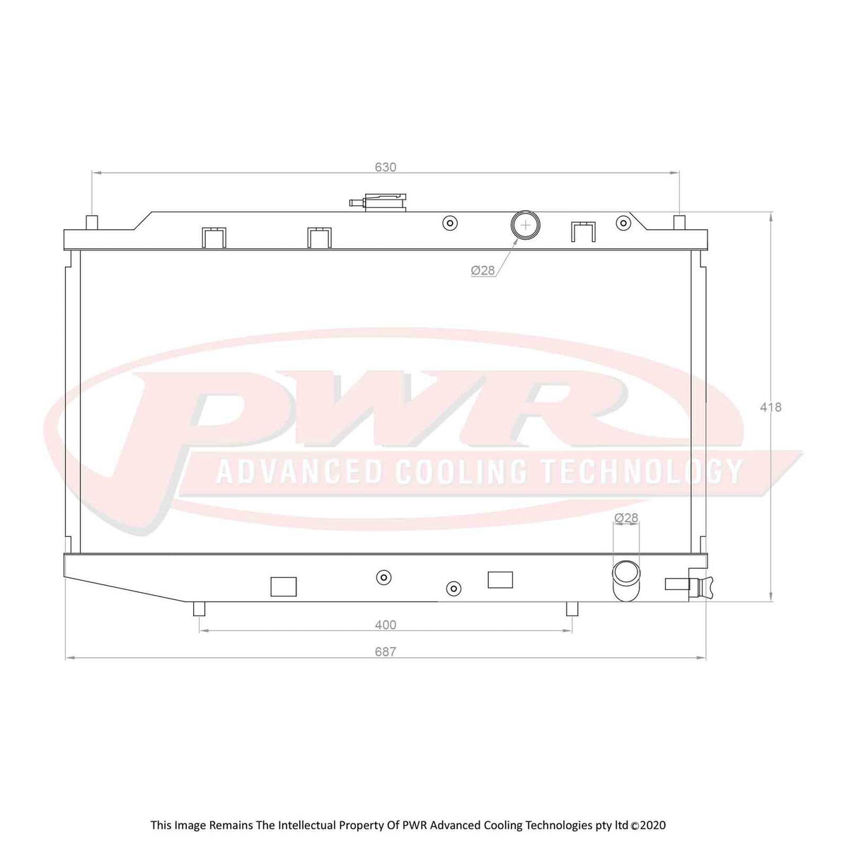 PWR 42mm Radiator - Honda CR-X EF B16A 88-91