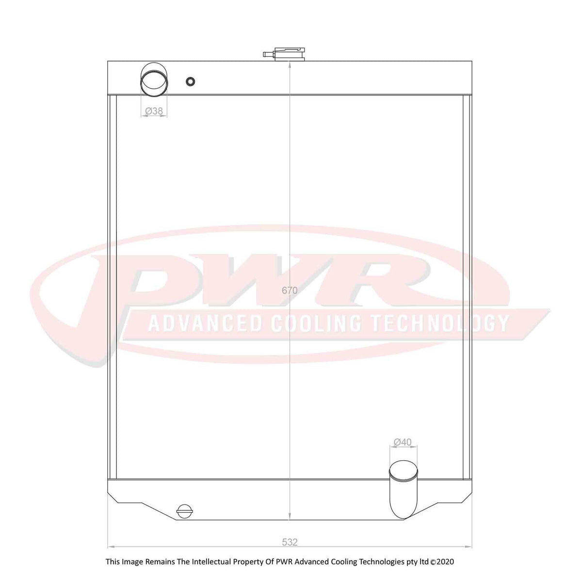 PWR 42mm Radiator - Toyota Landcruiser FZJ 75 Series 6cyl Diesel 1999
