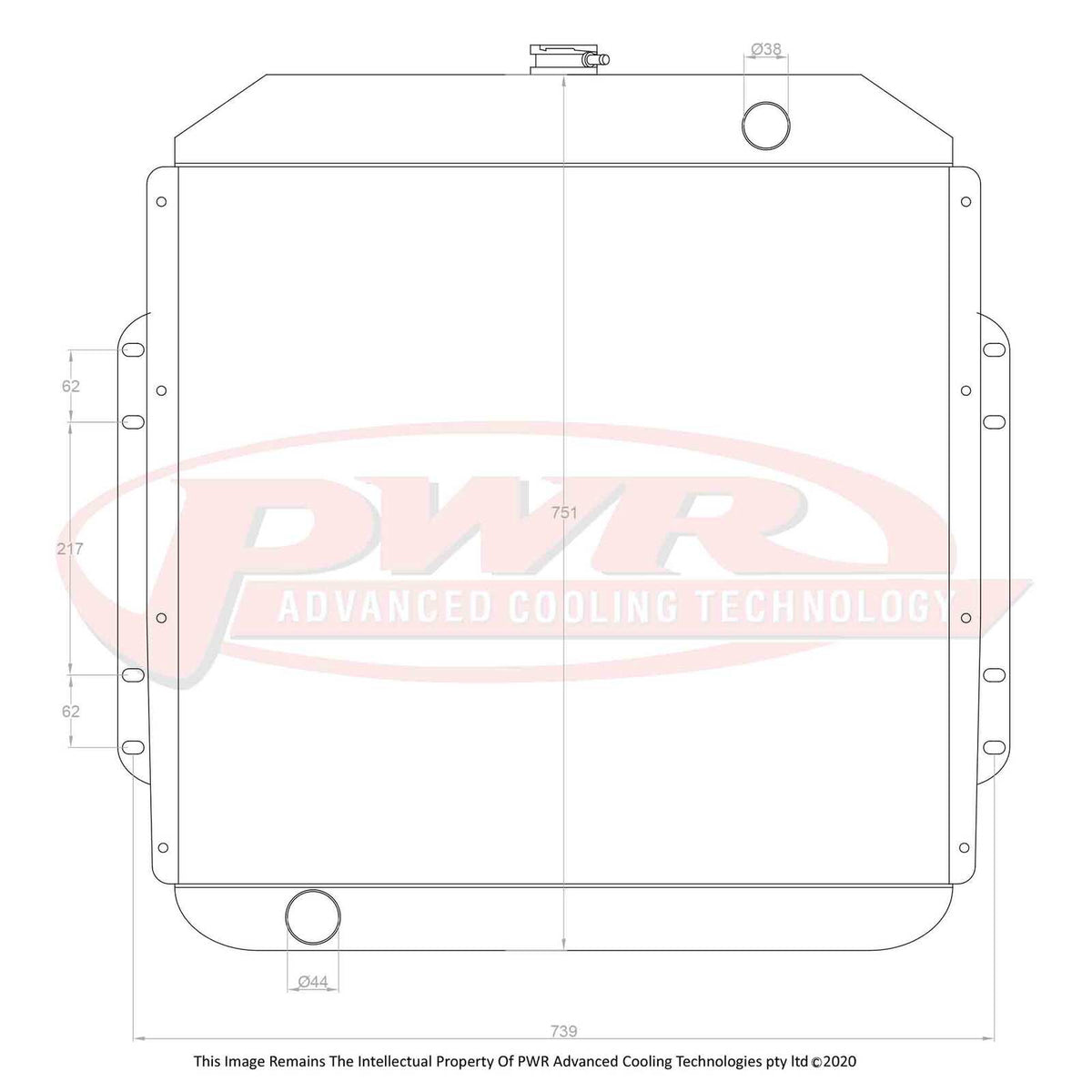 PWR 68mm Radiator - Ford F350 V8 73-79