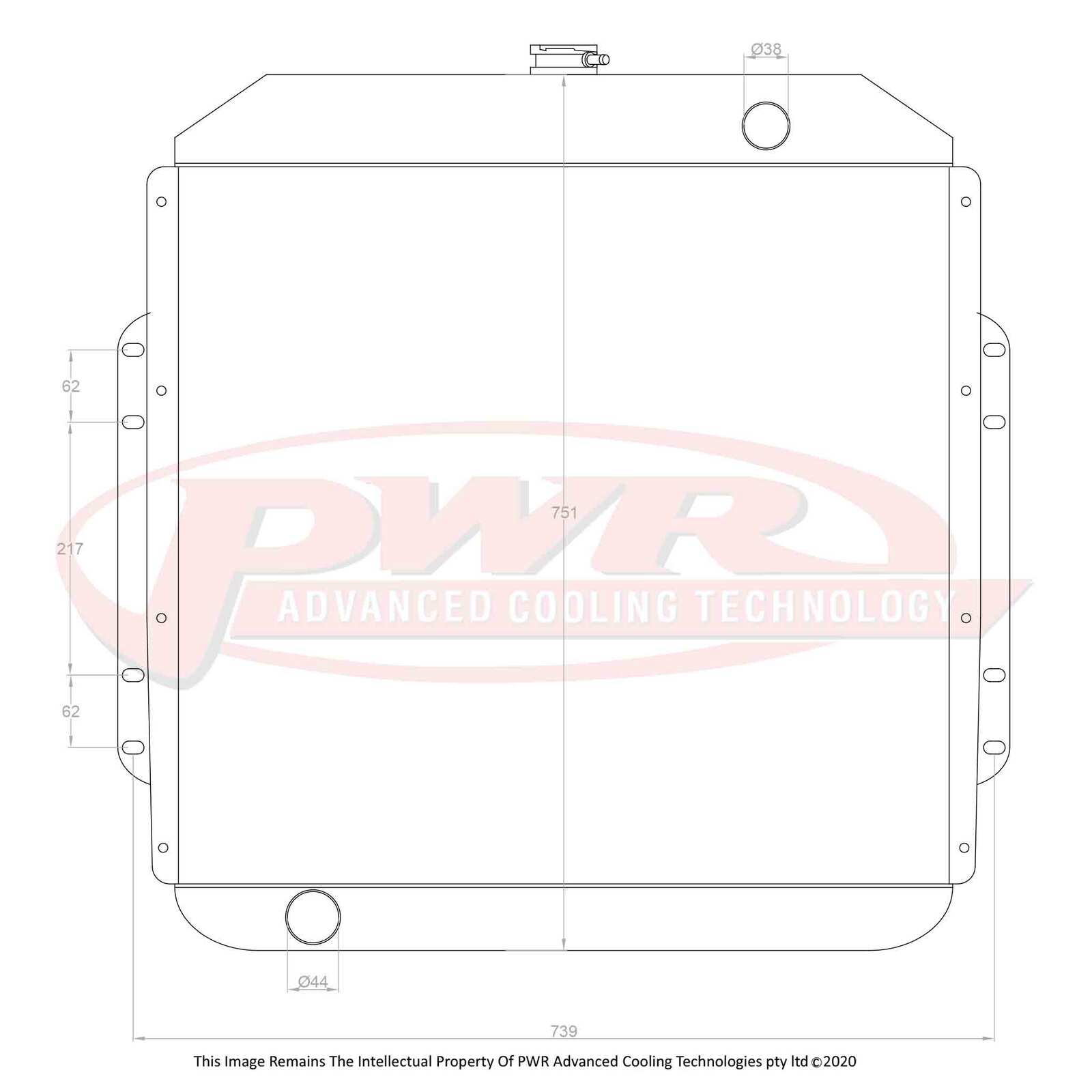 PWR 68mm Radiator - Ford F350 V8 73-79
