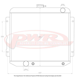PWR 55mm Radiator - Ford Falcon XP 6 Cyl 65-66