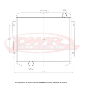 PWR 55mm Radiator - Ford Falcon XP 6 Cyl 65-66