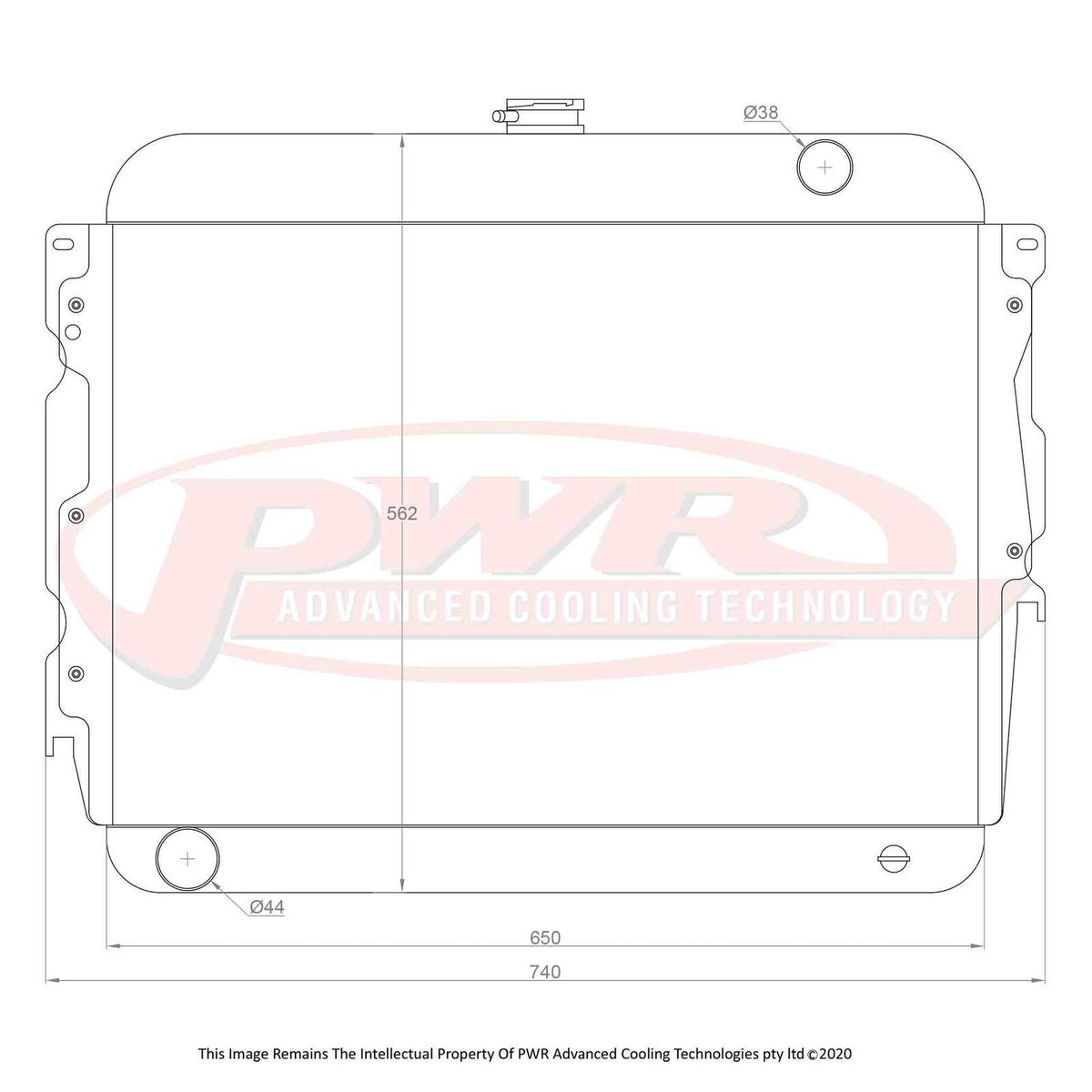 PWR 55mm Radiator - Chrysler Charger 6cyl 71-78