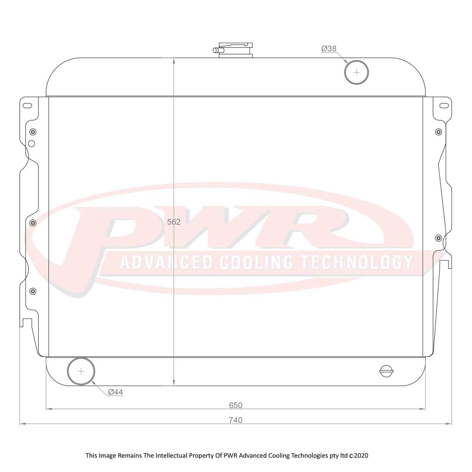 PWR 55mm Radiator - Chrysler Charger 6cyl 71-78