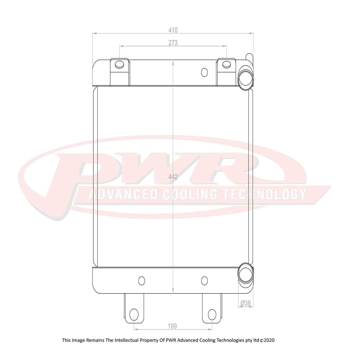 PWR 42mm Radiator LHS - Lamborghini Gallardo V10 03-08