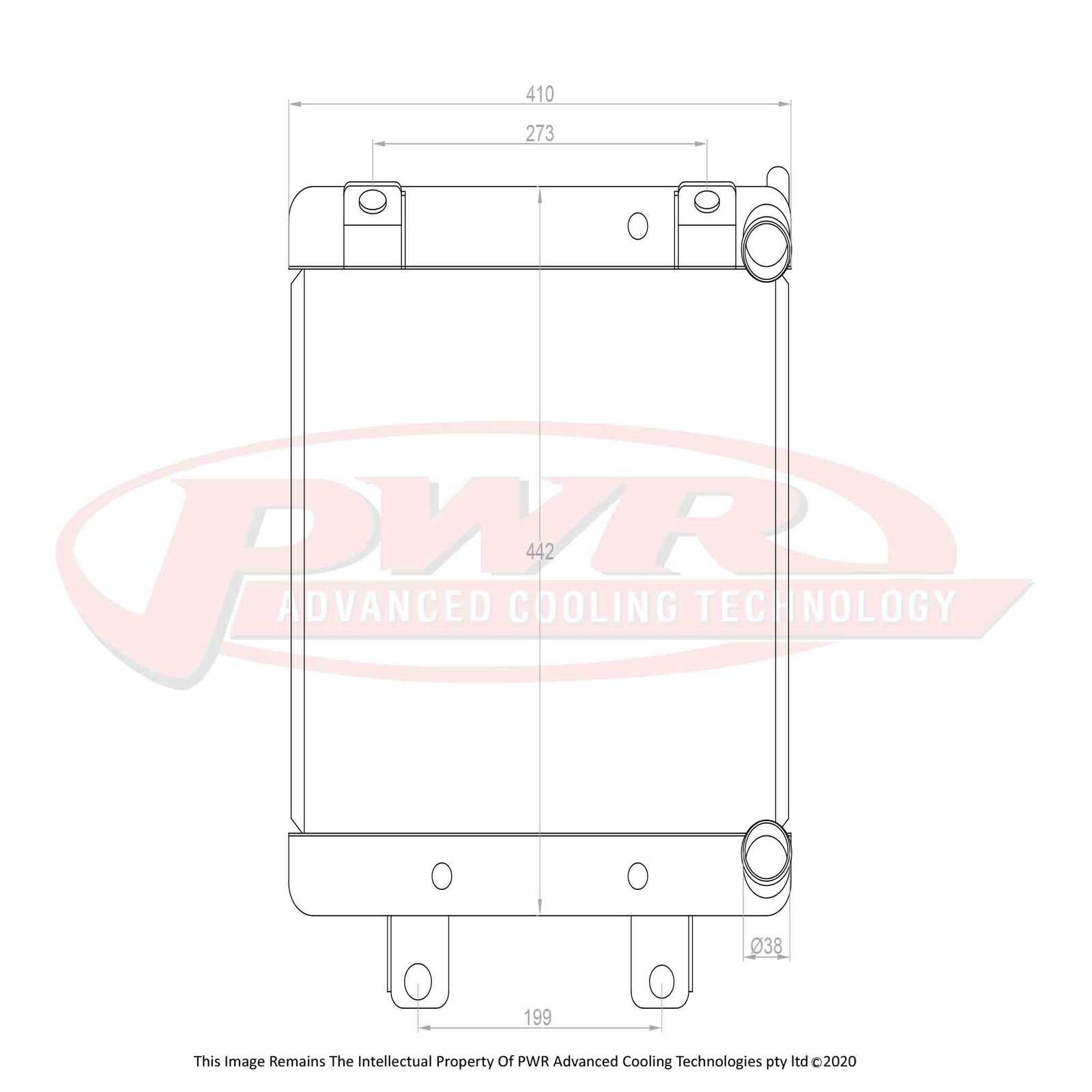PWR 42mm Radiator LHS - Lamborghini Gallardo V10 03-08